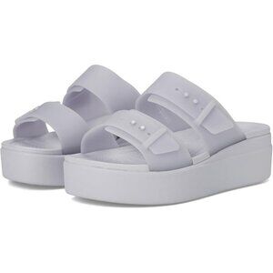 Women's Slide Sandals Purple Cushioned Wedge Heel Classic Comfort Slip On Shoes